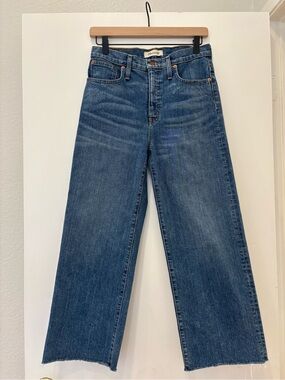 Madewell Slim Wide-Leg Crop Medium Wash Ankle Jeans Boho-Chic high waisted size